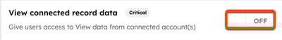 A screenshot showing the connected data toggle.