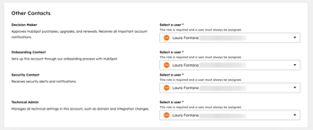 Screenshot showing how to update other contacts in HubSpot.