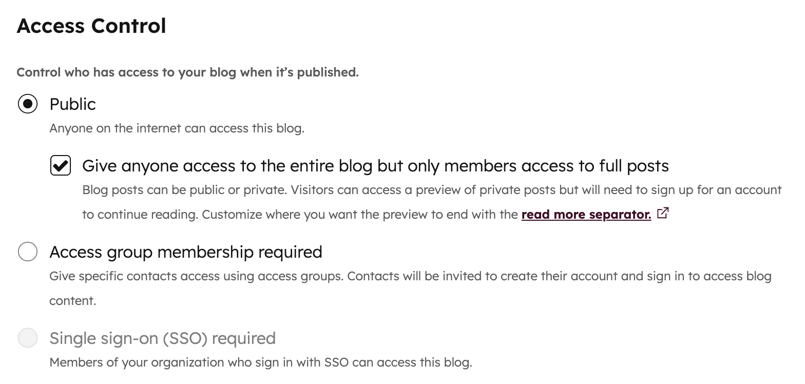 Set up self-registration for private blog content