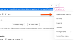 A screenshot showing how to apply your voice to social media posts.