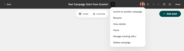 dropdown-menü kampagne-marketing-studio-einstellungen