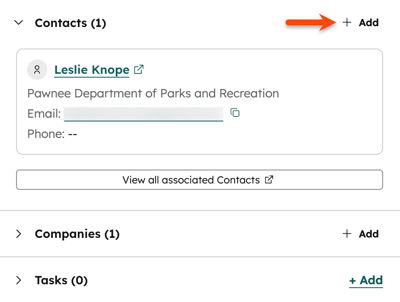 L’extension HubSpot Sales pour Chrome, qui permet d’ajouter un contact à la transaction sélectionnée.