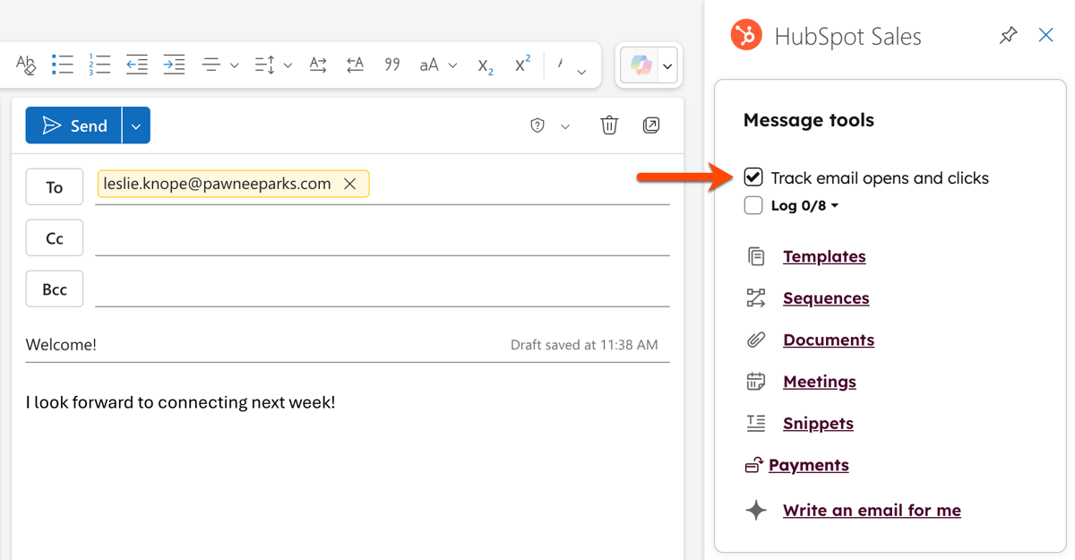 HubSpot Outlook Plugin — E-Mail-Öffnungen und Klicks tracken