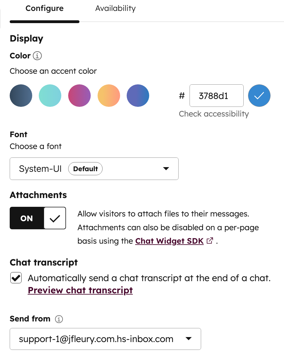 Connect and customize a chat channel in the conversations inbox