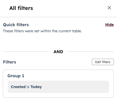 In feedback surveys, on the manage surveys page, a saved views advanced filters panel is displayed.