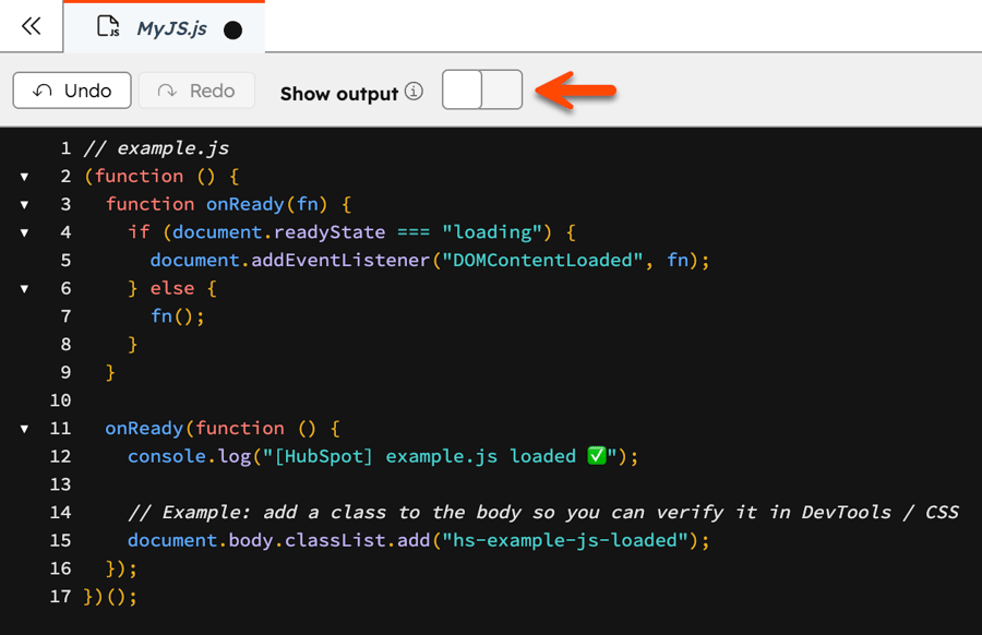 Create and add a JavaScript file to HubSpot