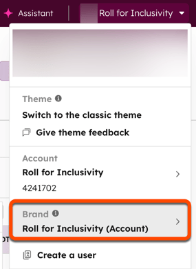 Screenshot of the brand selection menu, with the "Brand" option highlighted.