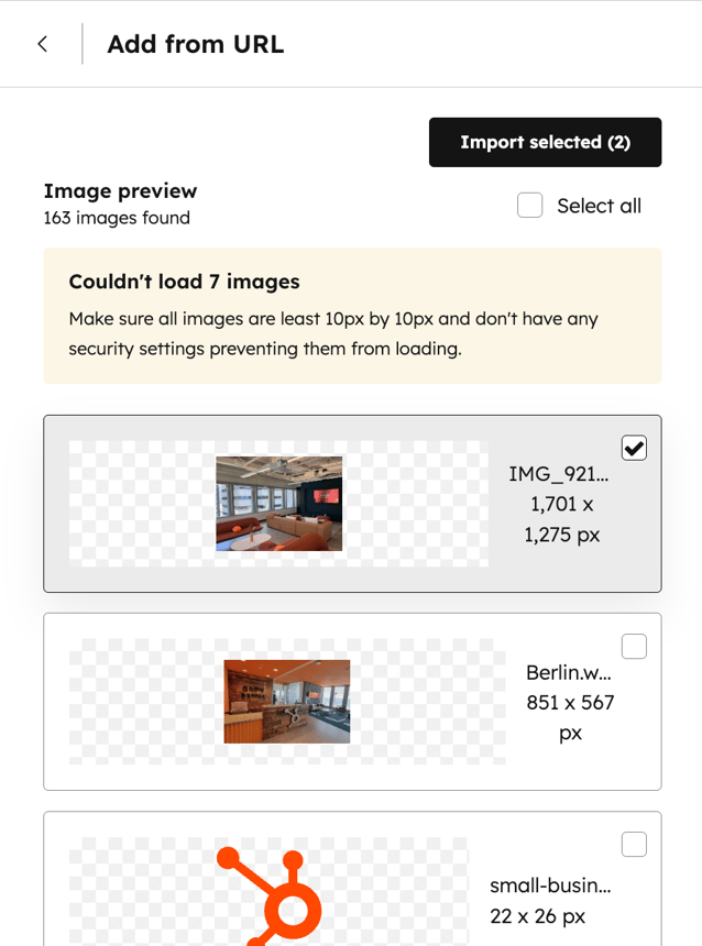 Bulk upload images from an existing page to the files tool