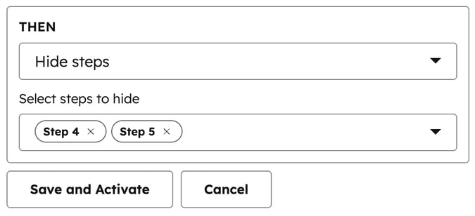 Hide or show form steps with conditional logic
