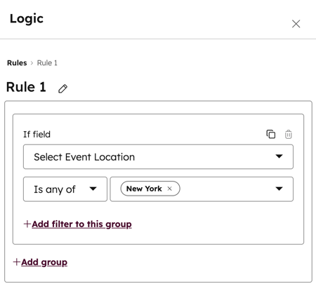 The form editor, highlighting the option to set conditional logic.