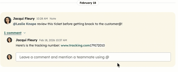 Edit a note in help desk