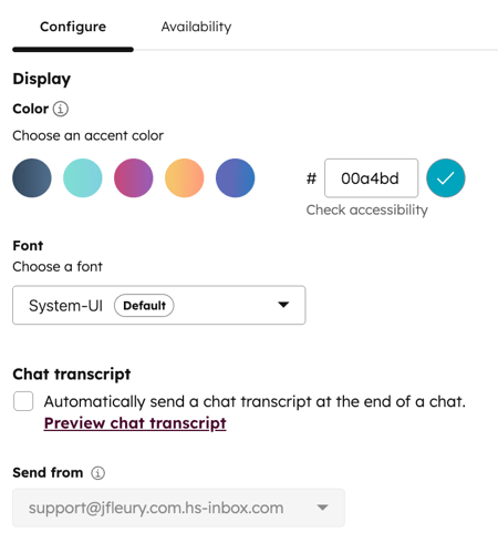 help-desk-set-up-chat-display-font-transcript