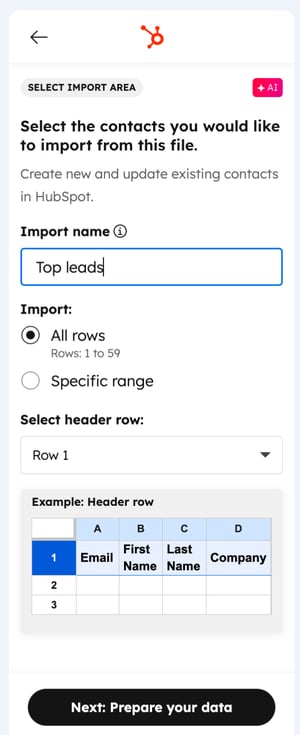 Google-Sheets-import-area