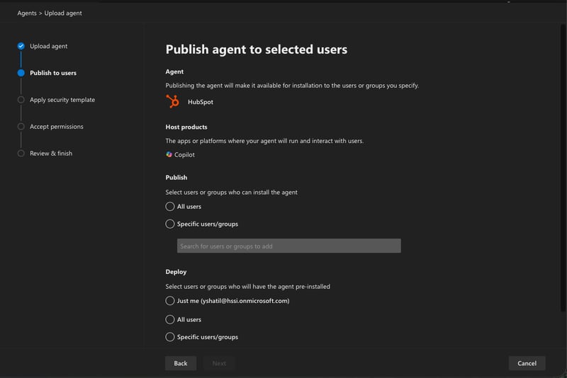 publish-agent-to-selected-users