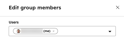 The 'Edit members' panel in HubSpot meetings, with options to add users or use a meeting rotation.