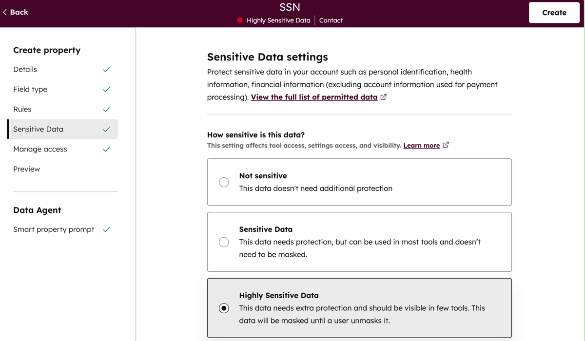 Store Sensitive Data in HubSpot
