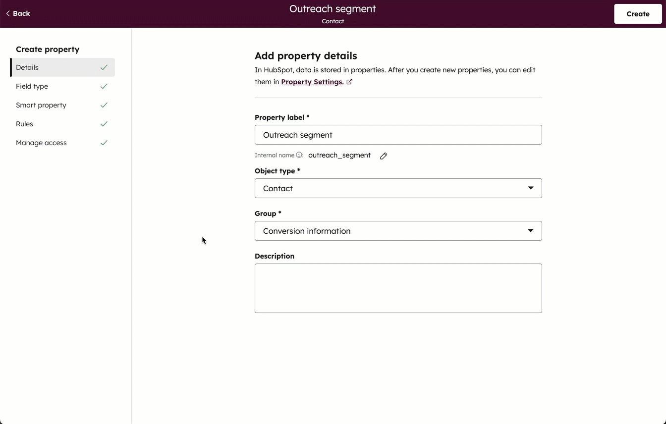 GIF displaying property create screen. User creates a calculation property. They select a 'generate formula' button to build the formula with AI.