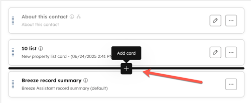 O layout da coluna central 'Personalizar registros', com o botão 'Adicionar cartões' realçado no canto superior direito.