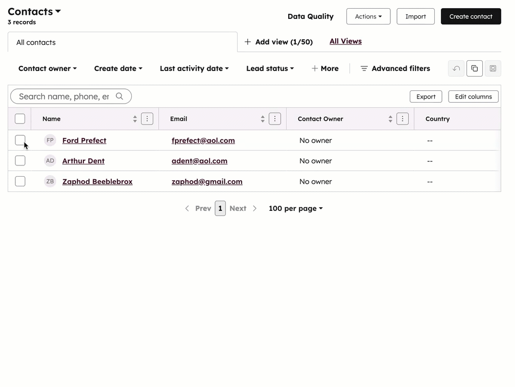 Set contacts as marketing