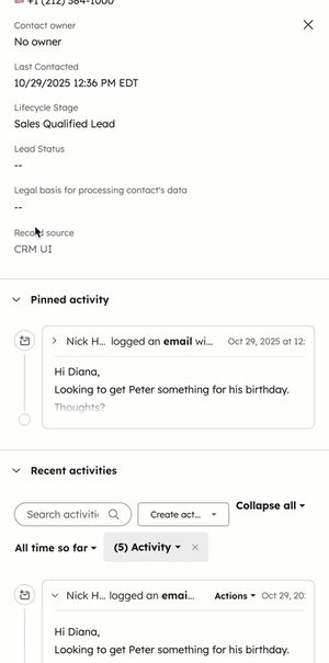 GIF displays the record preview and editing activity in the panel.