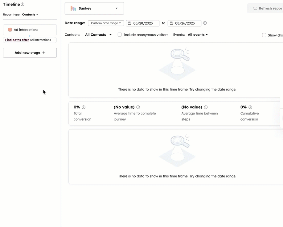 Edit pathfinder settings in the customer journey report