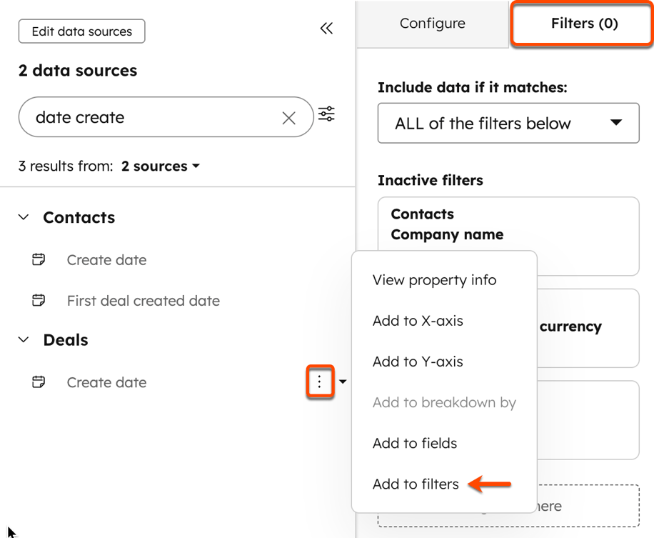 HubSpot Report Filter — Daten nach Eigenschaften filtern