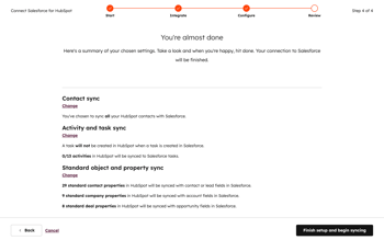 Salesforce installation, showing the review step of the installation process.