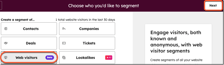 create-web-visitor-segment