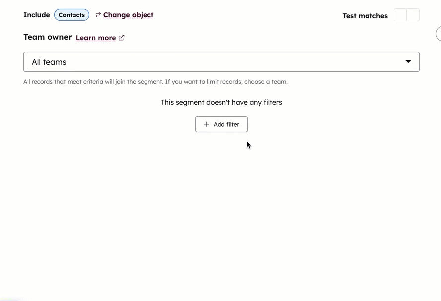 HubSpot Listen — Nach verknüpften Datensätzen filtern