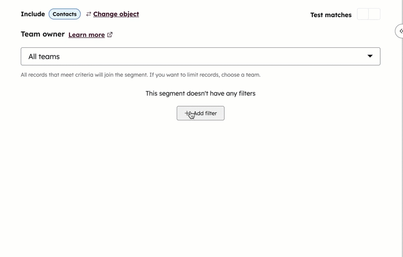 FILTER FÜR GLEICHES OBJEKT IM SEGMENT EINRICHTEN