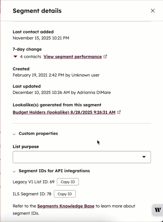 Create and use segment properties