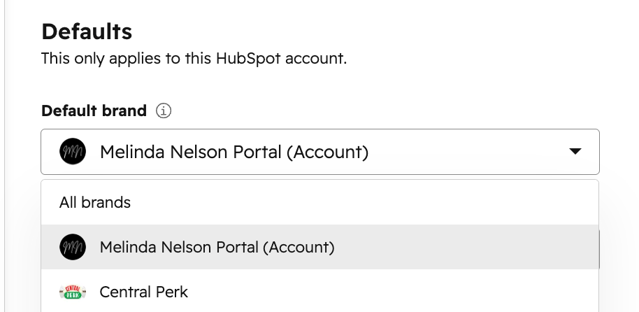 Drop-Down fuer die Einrichtung einer Standardmarke