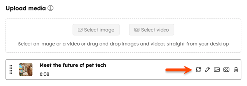 Social composer, showing the options to select an image or video.