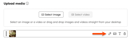 Social composer showing options to add media to the post.