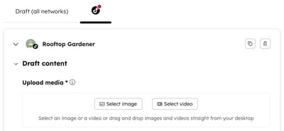 The social composer, displaying the options to add media.