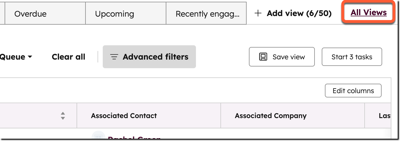 Filter tasks and manage task views