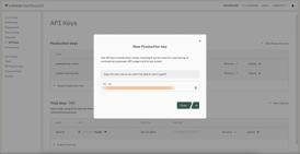 screenshot showing how to retrieve a Cohere API key.
