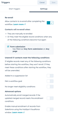 workflow-enrollment-settings