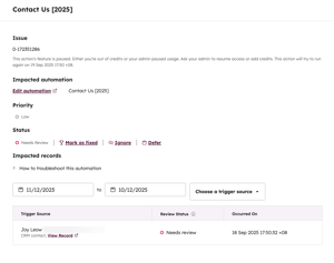 Troubleshoot common automation issues