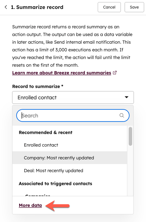 workflow-summarize-record-more-data