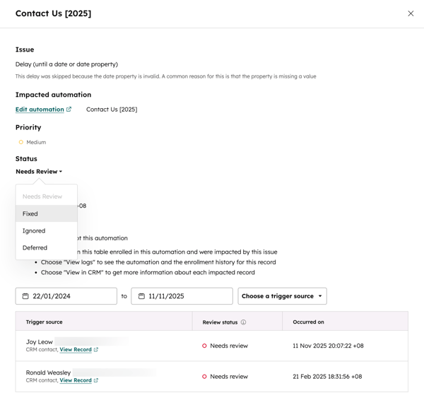 workflows-automations-issue