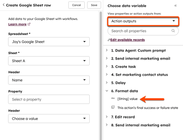 workflows-format-action-google-sheet