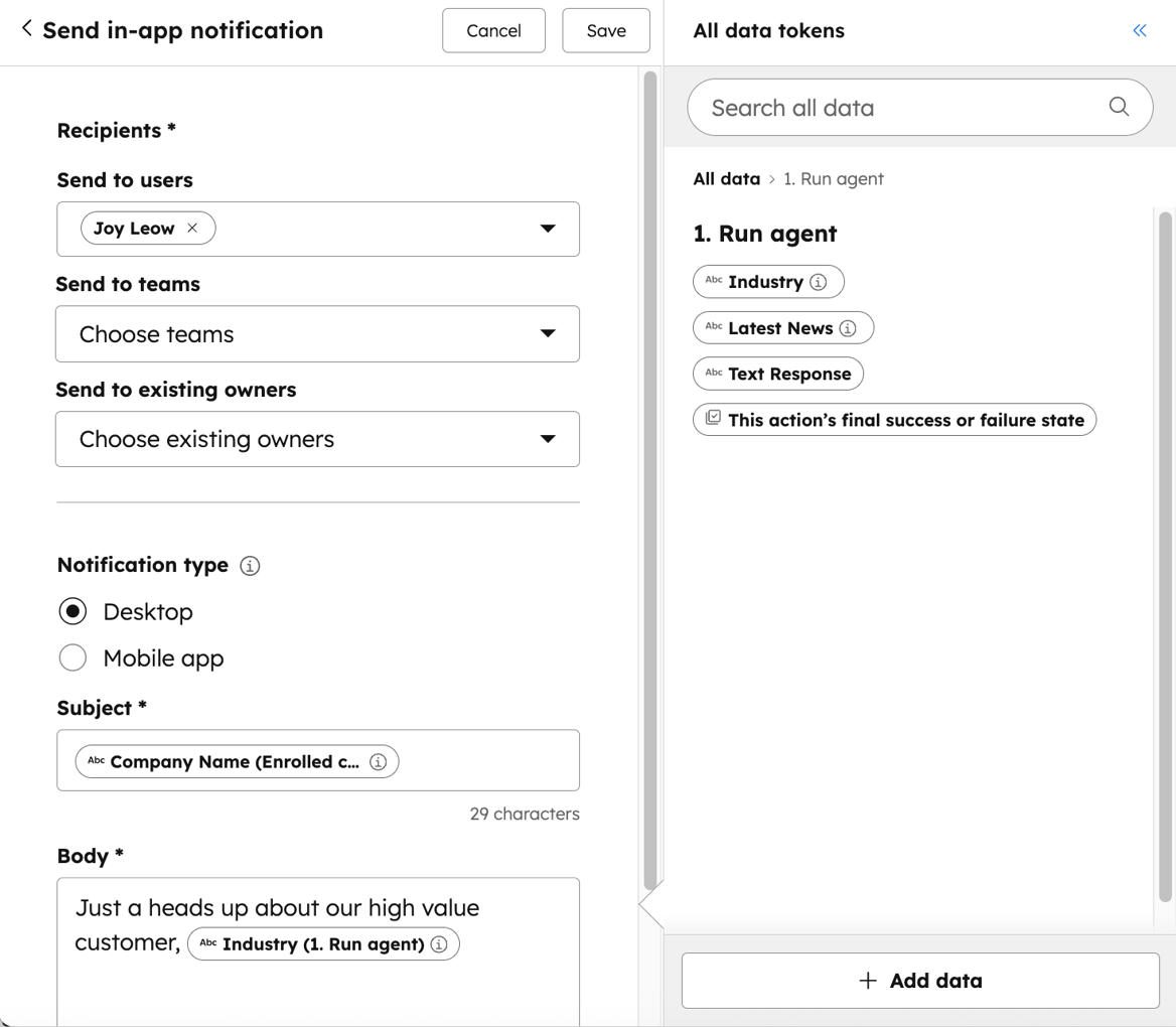 Run agents using workflows