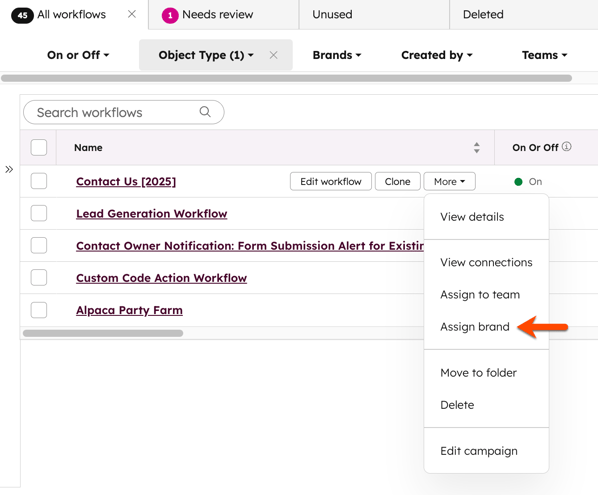 workflows-table-assign-brand