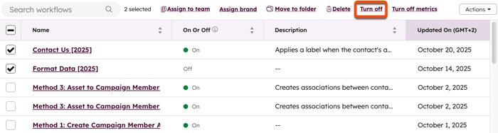 workflows-apagado-granel