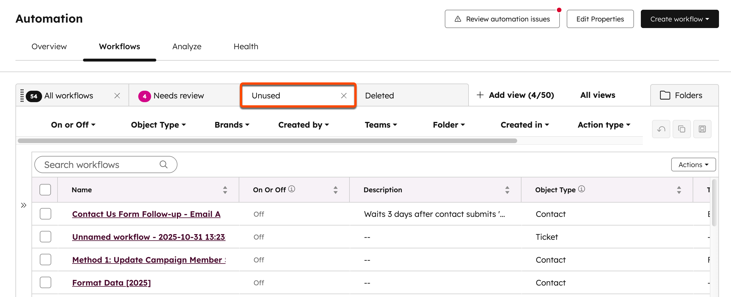 workflows-unused-workflows