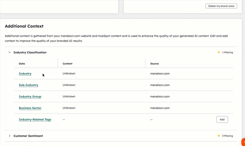 GIF showing if you hover over an industry and click edit, you can edit the value.