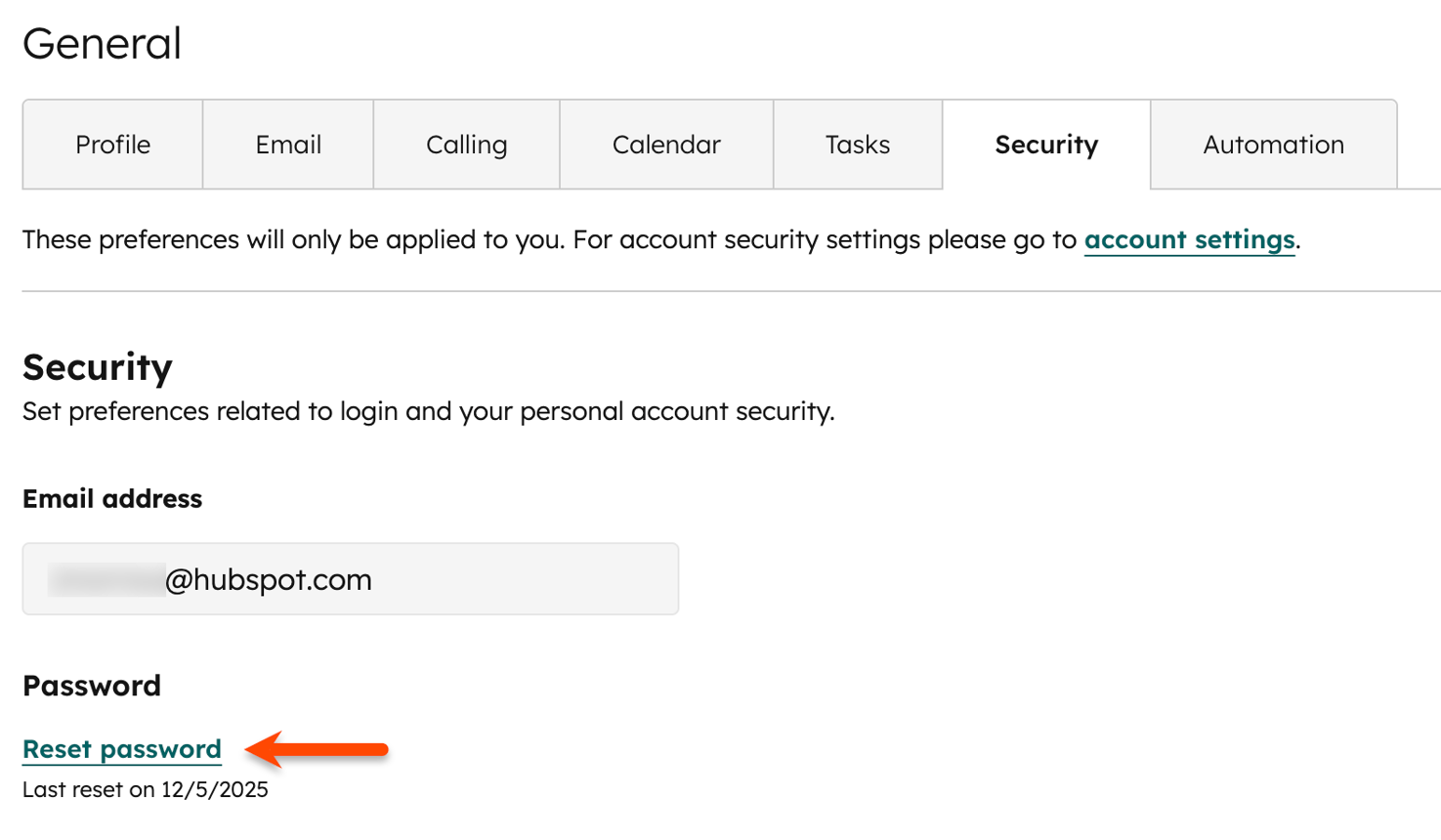 Reset user passwords