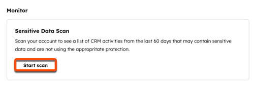 A screenshot showing the Start scan button.