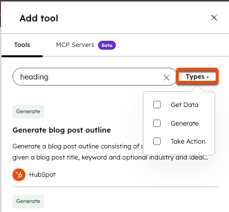 A screenshot showing how to hover to add or remove tools